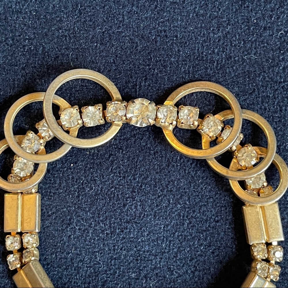 Vintage Sarah Coventry Gold & Rhinestone Bracelet (Signed) - Picture 3 of 4